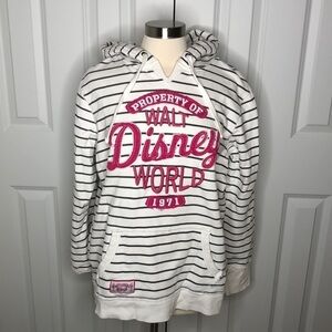 Disney Parks Walt Disney World Embroidered Striped Hoodie XXL